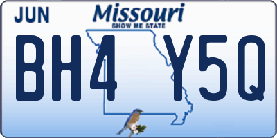 MO license plate BH4Y5Q