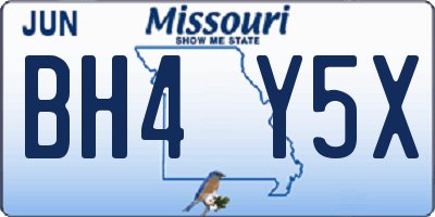 MO license plate BH4Y5X