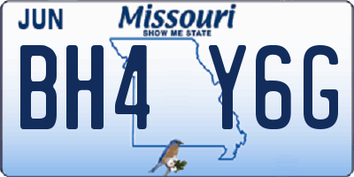 MO license plate BH4Y6G