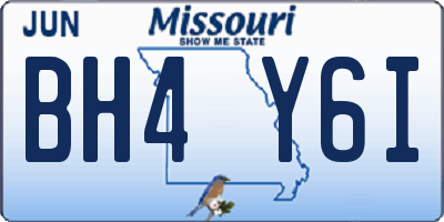 MO license plate BH4Y6I