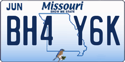MO license plate BH4Y6K
