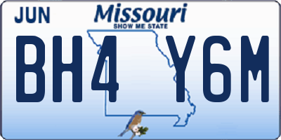 MO license plate BH4Y6M