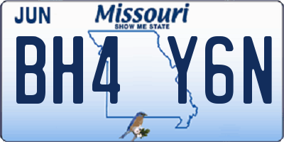 MO license plate BH4Y6N
