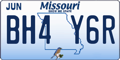 MO license plate BH4Y6R