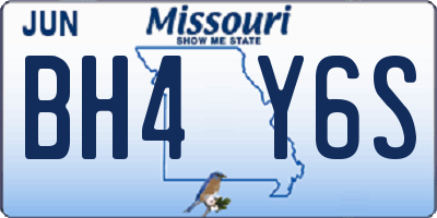 MO license plate BH4Y6S