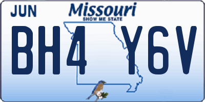 MO license plate BH4Y6V