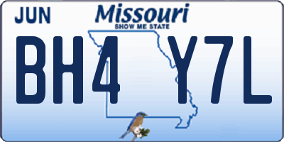 MO license plate BH4Y7L