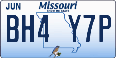 MO license plate BH4Y7P