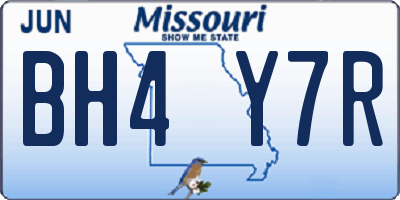 MO license plate BH4Y7R
