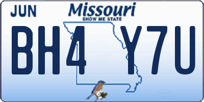 MO license plate BH4Y7U