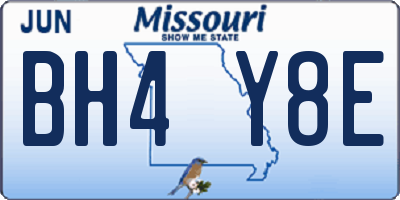 MO license plate BH4Y8E
