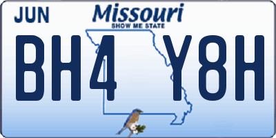 MO license plate BH4Y8H