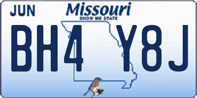 MO license plate BH4Y8J