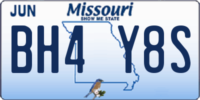 MO license plate BH4Y8S
