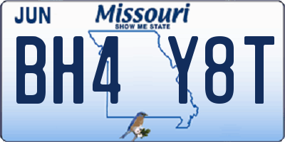 MO license plate BH4Y8T