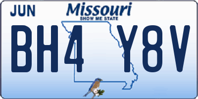 MO license plate BH4Y8V