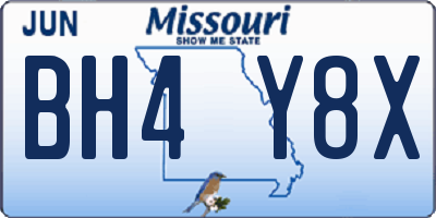 MO license plate BH4Y8X