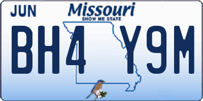 MO license plate BH4Y9M
