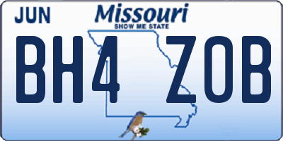 MO license plate BH4Z0B