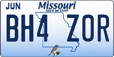 MO license plate BH4Z0R