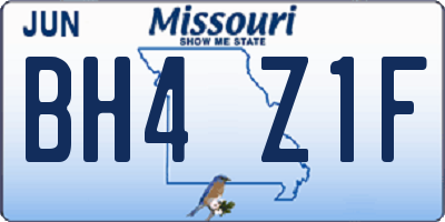 MO license plate BH4Z1F