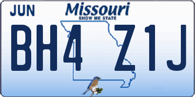 MO license plate BH4Z1J