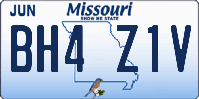 MO license plate BH4Z1V