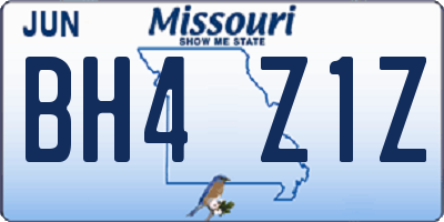 MO license plate BH4Z1Z