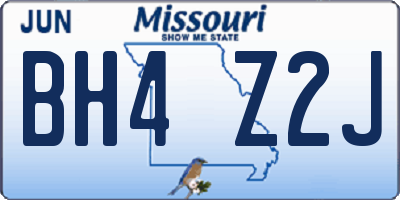 MO license plate BH4Z2J