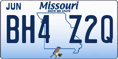 MO license plate BH4Z2Q