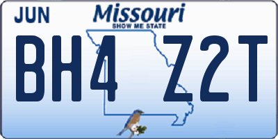 MO license plate BH4Z2T