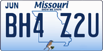 MO license plate BH4Z2U
