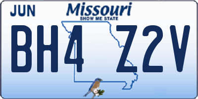 MO license plate BH4Z2V