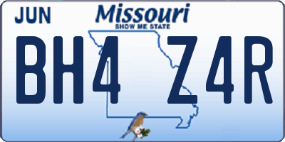 MO license plate BH4Z4R