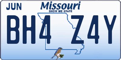 MO license plate BH4Z4Y