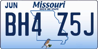 MO license plate BH4Z5J