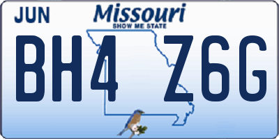 MO license plate BH4Z6G