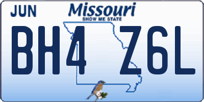 MO license plate BH4Z6L