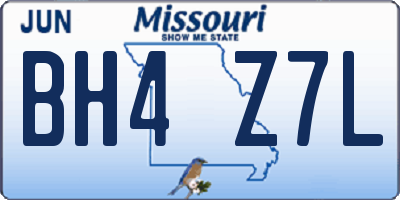 MO license plate BH4Z7L