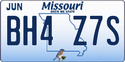 MO license plate BH4Z7S