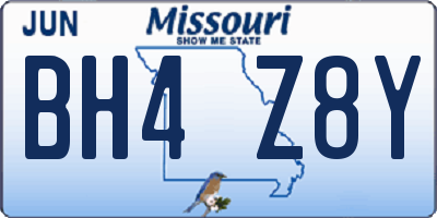 MO license plate BH4Z8Y