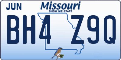 MO license plate BH4Z9Q