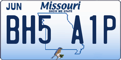 MO license plate BH5A1P