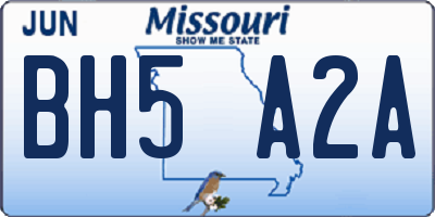MO license plate BH5A2A