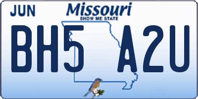 MO license plate BH5A2U