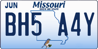 MO license plate BH5A4Y