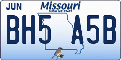 MO license plate BH5A5B