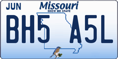 MO license plate BH5A5L