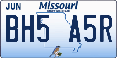 MO license plate BH5A5R