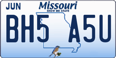 MO license plate BH5A5U